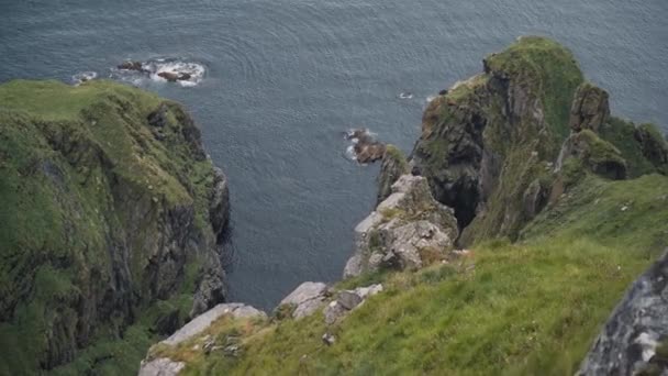 Steep Slope Leading Seawater Runde Island View — Video