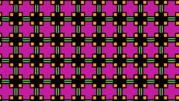 Abstract Background Animation Multicolored Checkered Pattern Trendy Plaid Texture Geometric — Vídeo de stock