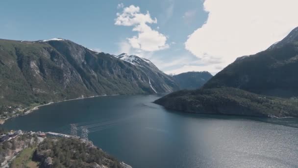 Epic Landscape View Tafjord Valldal Norway Aerial Drone View — kuvapankkivideo