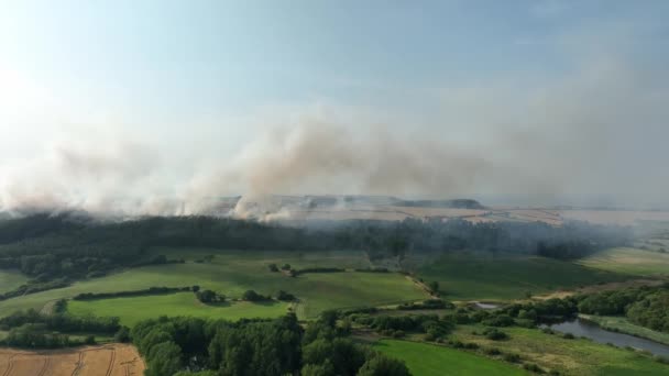 Forest Fire Filmed Slapewath Charltons Guisborough Teesside Just Broke Out — Vídeo de stock