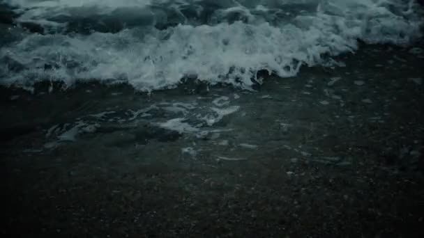 Sea Waves Night Slow Motion — ストック動画