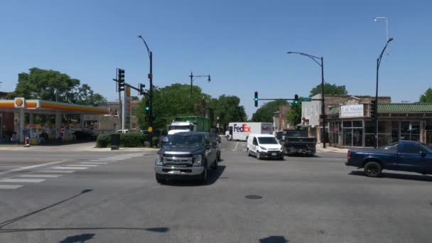 Traveling Illinois Chicago Land Area Suburbs Streets Highways Pov Mode — 图库视频影像
