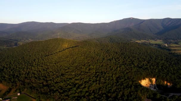 Drone Shot Sunlight Shenandoah Valley Blue Ridge Mountains Shenandoah National — Stock video