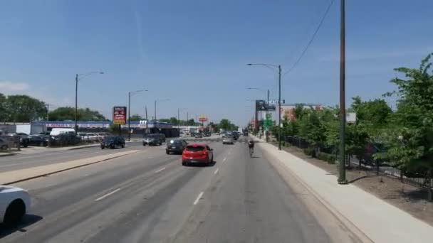 Traveling Illinois Chicago Land Area Suburbs Streets Highways Pov Mode — Stock video