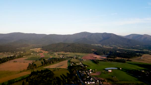 Aerial View Shenandoah Valley Geographic Cultural Region Virginia Stretching Blue — Stock video