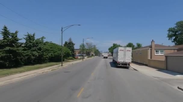 Traveling Illinois Chicago Land Area Suburbs Streets Highways Pov Mode — Vídeo de Stock