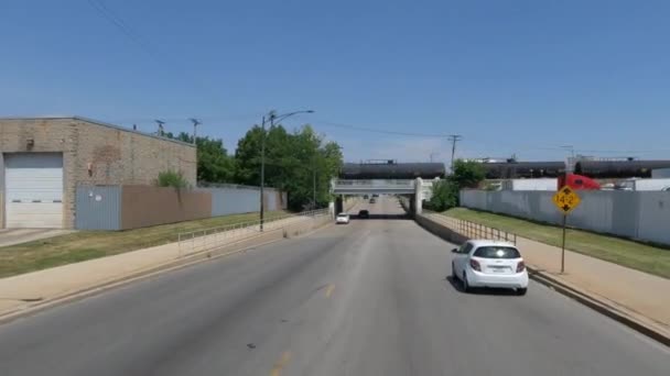 Traveling Illinois Chicago Land Area Suburbs Streets Highways Pov Mode — Vídeo de Stock