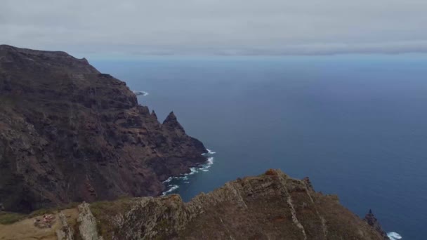 Fly Rock Mountain Hike Roque Taborno Anaga Mountains Tenerife Канарські — стокове відео