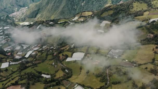 Aerial Drone View Baos Agua Santa Andes Highlands Tungurahua Volcano — 图库视频影像