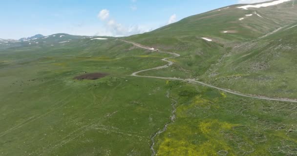 Aerial Panorama Tskhratskaro Pass Ktsia Tabatskuri Managed Reserve Park Georgia — Wideo stockowe