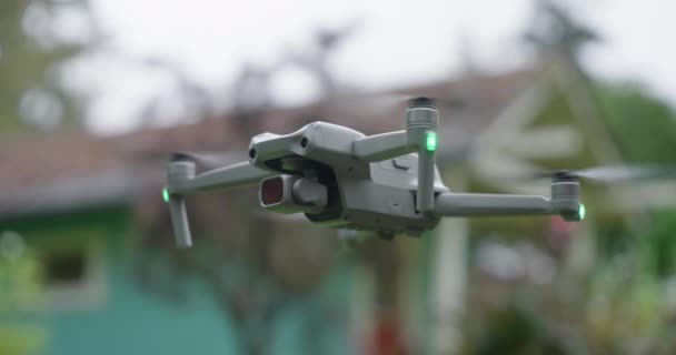 Small Drone Hovering Ground Dji Mavic Air Close — Video