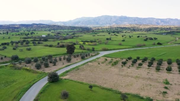 Flying Road Cyprus Countryside Background Kyrenia Mountains — 图库视频影像