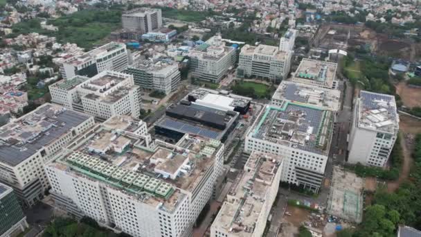 Aerial View Multiblock Information Technology Sez Commercial Project Heart Indian — 비디오