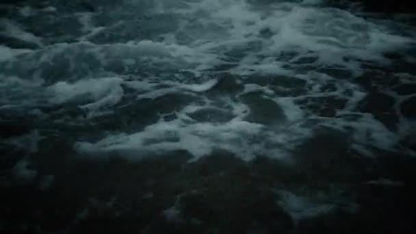 Sea Surface Night Sea Waves Background — Stok video