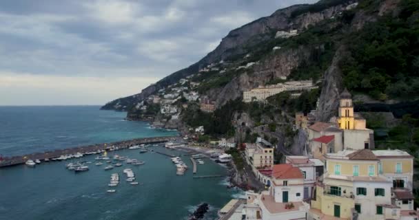 Picturesque Seaside Towns Amalfi Coast Sorrentine Peninsula Campania Region Italy — стокове відео