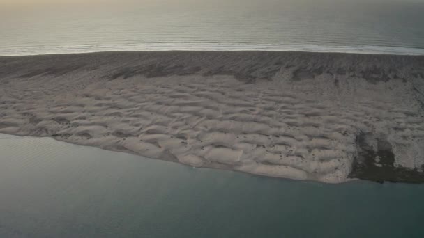 Sand Dune Peninsula Coast Baja California Sur Mexico Aerial Flight — Stockvideo
