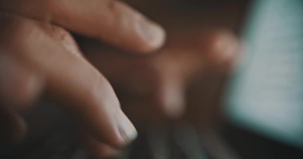 Cinematic Close Woman Hands Typing Laptop Keyboard — Αρχείο Βίντεο