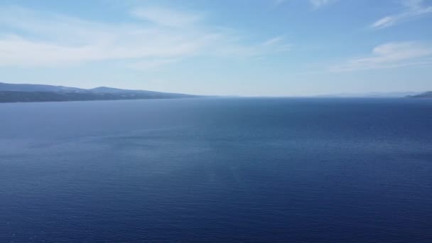 Drone View Channel Brac Adriatic Sea Croatia Makarska Omis — ストック動画