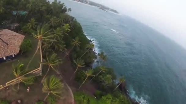 Fpv Flying Fast Exploring Island Stunning Beauty Rocky Cliffs Sri — стокове відео