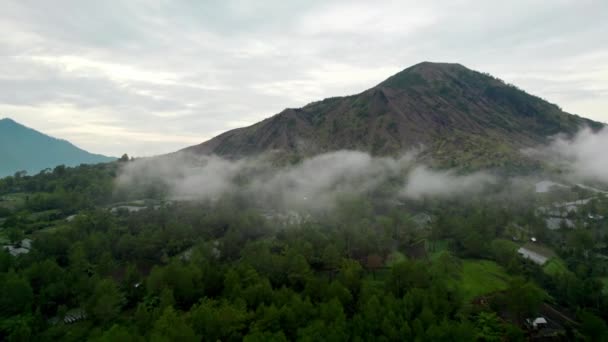 Kintamani Bali Island Mount Batter Lake Drone Revealing Peak Highest — Wideo stockowe