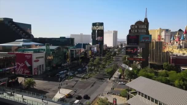 Aerial View Las Vegas Strip Boulevard Mgm New York New — Vídeos de Stock