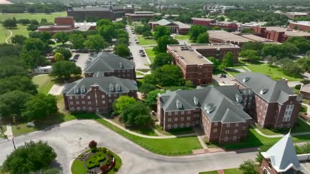 Aerial Orbit Baylor University College Campus Waco Texas Usa — Vídeo de stock