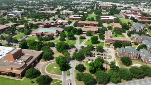Wide Aerial View Baylor University Campus Waco Texas Large Christian — Vídeos de Stock