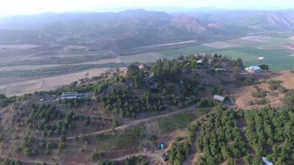 Farmland Vineyards Escondido Valley California Aerial Drone Dolly Shot San — Wideo stockowe