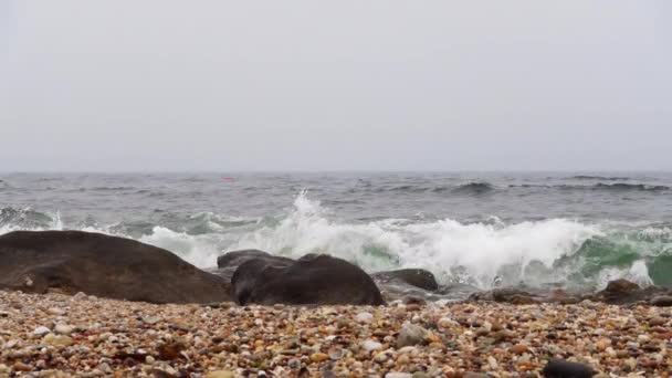 Sea Rocks Slow Motion Vacations Background — Vídeos de Stock