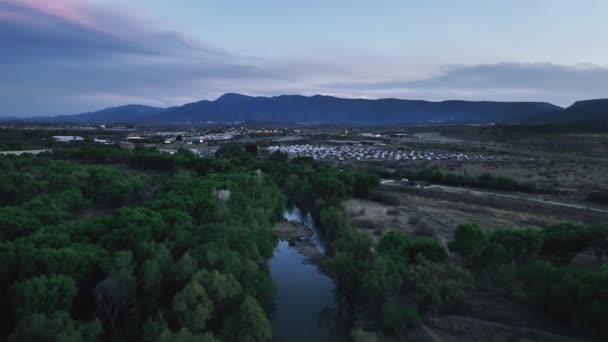 Aerial View Park Sunset Camp Verde Arizona Drone Shot — Stock video