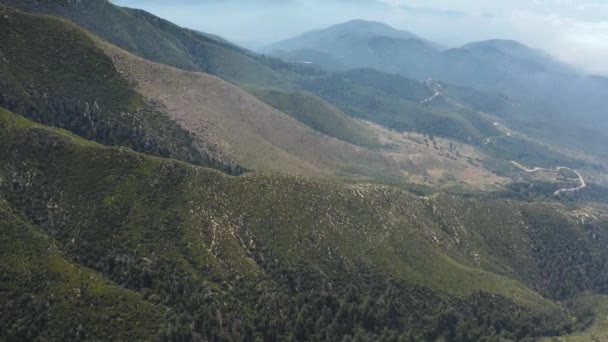 Letecký Pohled Rozlehlost Pohoří San Bernardino Kalifornie Usa Green Hills — Stock video