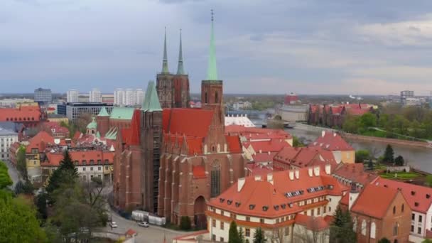 Wroclaw Ostrow Tumski Island Poland — Vídeos de Stock