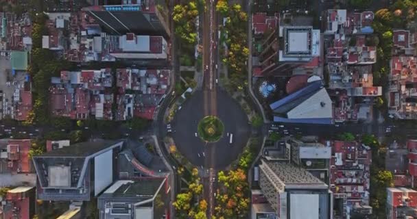 Mexico City Aerial V25 Vertikální Drone Přelet Centra Přes Paseo — Stock video