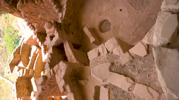 Ancestral Puebloan Kivas Mesa Verde National Park Viewed Top Long — Stock videók