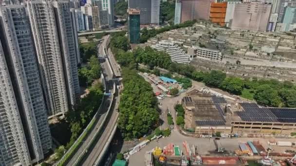 Aerial View Urban Area Highway Tsuen Wan Hong Kong — Stok video