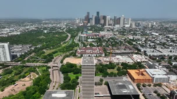 Aerial Truck Shot Houston Texas Population Growth Business Headquarters Theme — Video