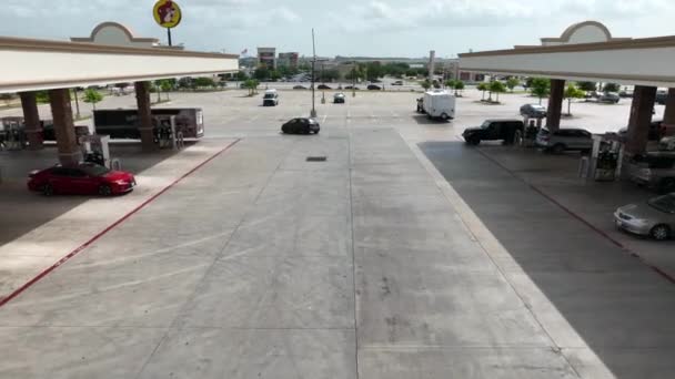 Повітряна Частина Найбільшої Світі Заправної Станції New Braunfels Texas Машини — стокове відео