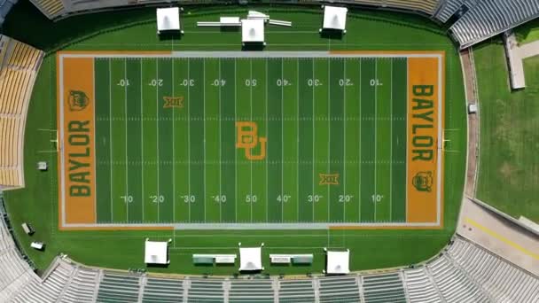 Top Aerial Mclane Stadium Football Field Baylor University — Stock video