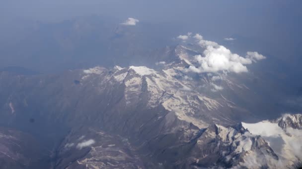 View Snow Capped Mountain Ladakh Region Flight India Pov — Vídeo de Stock