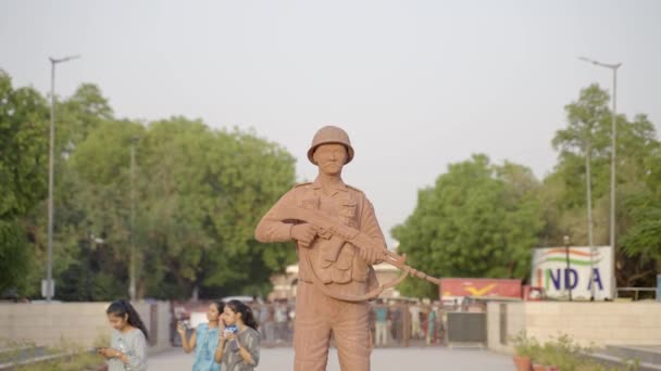Statue Soldier National War Memorial New Delhi India Closeup — Video