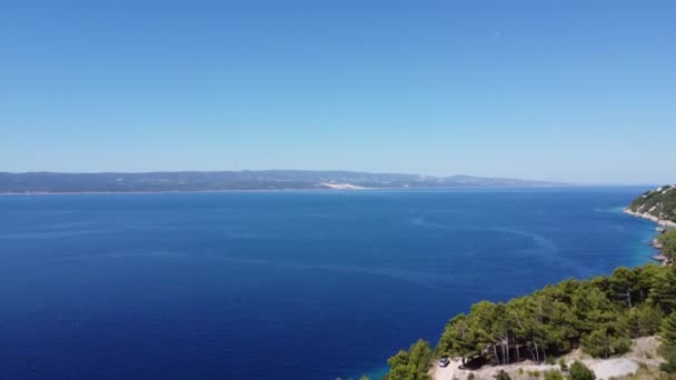 Widok Wyspę Brac Dalmacji Chorwacja Zapierającym Dech Piersiach Adriatyku Słońce — Wideo stockowe