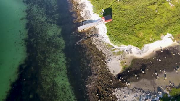 Drone Shot Taken Vannoya Island Taken Norway Island — Vídeo de Stock