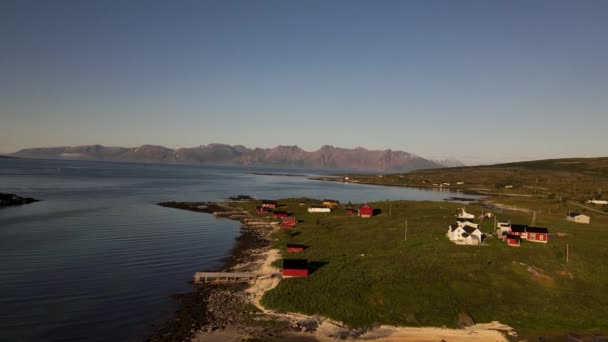 Drone Shot Taken Vannoya Island Taken Norway Island — Vídeo de stock