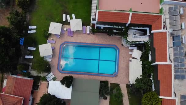 Bird Eye View Pool Holiday Villa Ialysos Town Rhodes Greece — Stock video