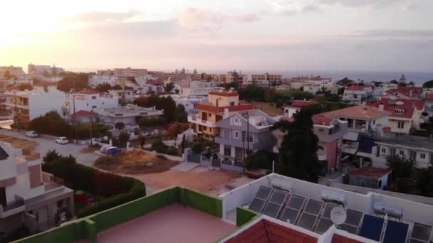 Aerial View Holiday Apartments Ialysos Town Rhodes Greece Drone Shot — Vídeos de Stock