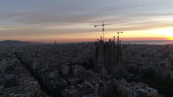 Κηφήνας Πλάνα Της Amazing City Barcelona Ισπανία — Αρχείο Βίντεο