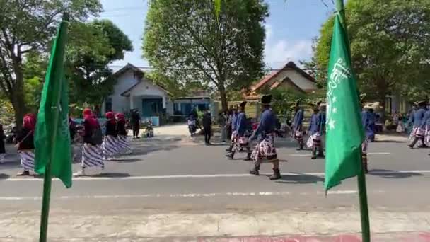 Parade Royal Soldiers Bregodo Historical Costumes Celebration Founding City Bantul — Wideo stockowe