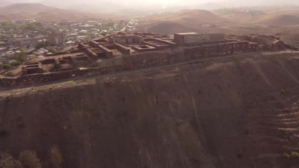 Ruins Ancient City Erebuni Aerial Footage Drone Footage — Vídeo de Stock