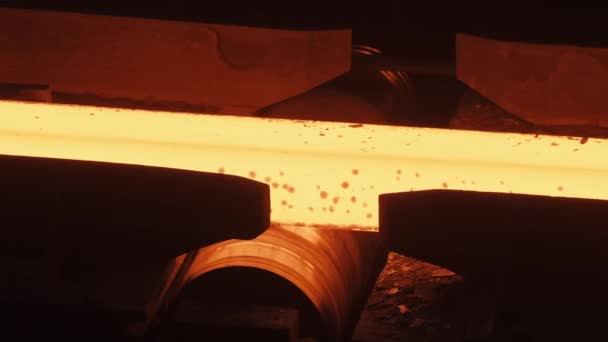 Liquid Steel Poured Molds Casting Plants Turned Billets — Wideo stockowe