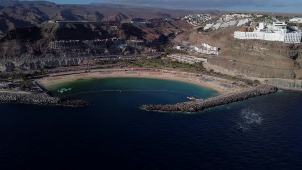 Fantastic Aerial View Amadores Beach Grand Canary Island Canary Islads — Video